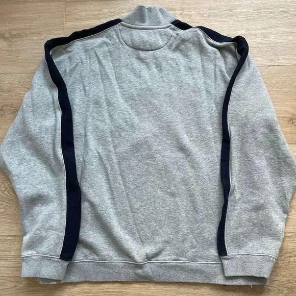 Chaps Men’s Quarter Zip Pullover Sweatshirt Gray Blue XXL - Picture 2 of 9